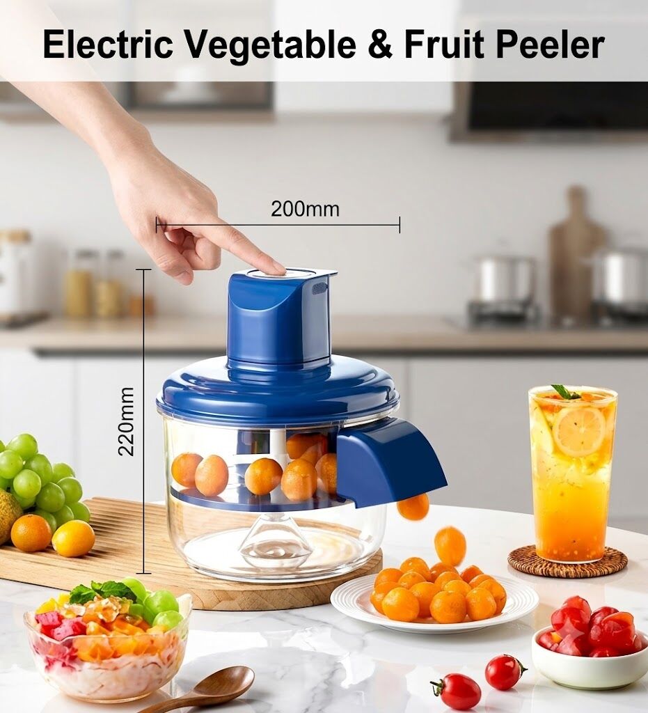 Automatic Electric Vegetable & Fruit Peeler – USB Rechargeable One-Touch Peeling Machine