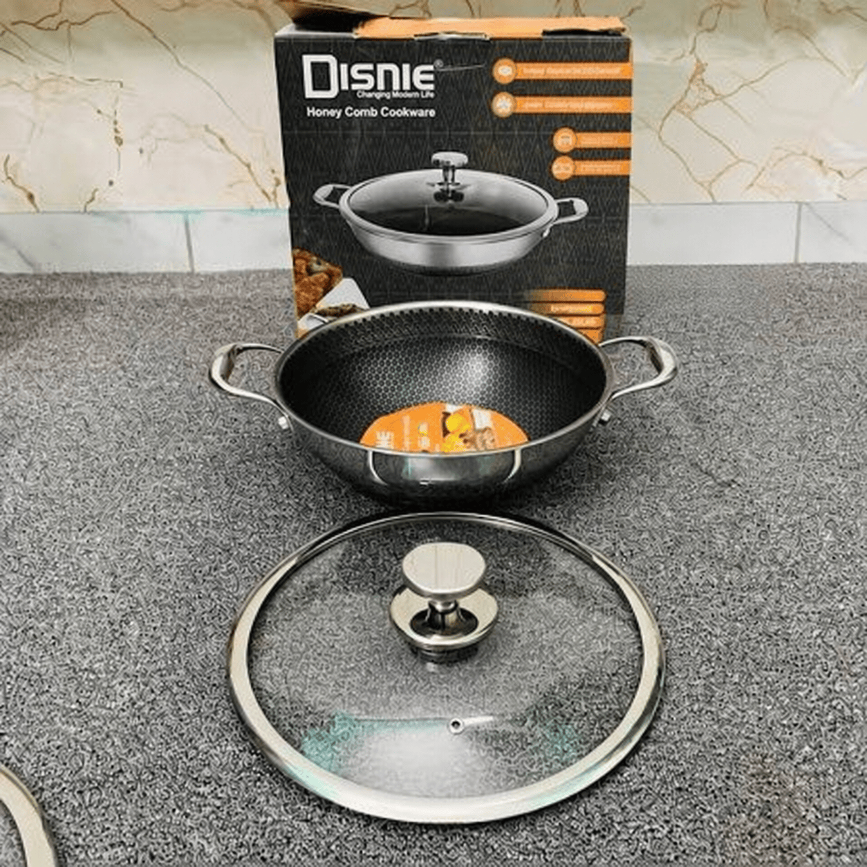 Disnie 36 Cm SUS 316 Honeycomb Korai With Lid